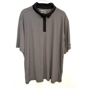 Reebok Golf Men's Black and Gray Patterned Polo Shirt